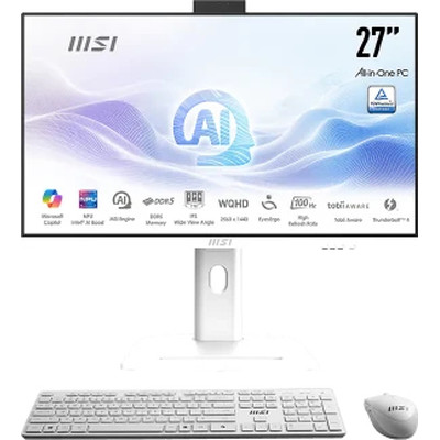MSI AIO MODERN AM273QP AI 1UM-406EU. 27&rdquo; IPS PANEL 2560 X 1440 (WQHD) 100HZ . INTEL  IRIS XE GRAPHICS. SO-DIMM DDR5 16GB (8GB*2). 512G M.2 PCIE SSD. W11 PRO.BLANCO (Espera 4 dias) en Huesoi