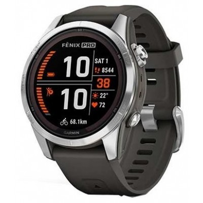 SMARTWATCH GARMIN FENIX 7S PRO SOLAR, GLASS, SS W/GRAPHITE BAND en Huesoi