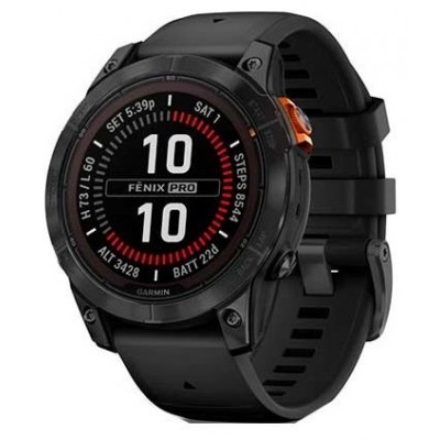 SMARTWATCH GARMIN FENIX 7X PRO SOLAR GRIS CORREA NEGRA en Huesoi