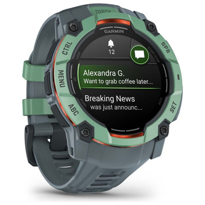 SMARTWATCH GARMIN INSTINCT 3 50MM AMOLED VERDE CORREA VERDE en Huesoi