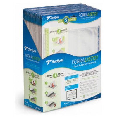 BLISTER 5 FUNDAS DE FORRO CON 2 SOLAPAS AJUSTABLES 28 CM SADIPAL 02207 (Espera 4 dias) en Huesoi