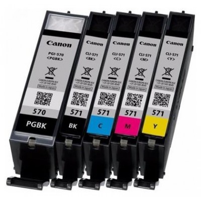Canon MG5750/MG6850/MG7750 Pack 4 colores, Negro PGI-570 + Colores CLI-571 CMY en Huesoi