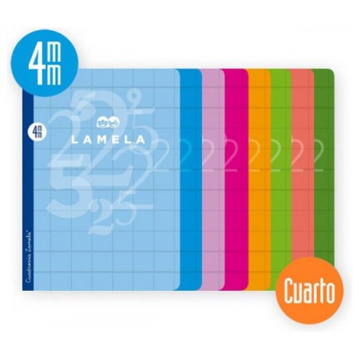 LIBRETA CUBIERTA BASICA FORMATO A4 RAYADO 4 MM 50 HOJAS SURTIDOS LAMELA 06A4004 (MIN10) (Espera 4 dias) en Huesoi