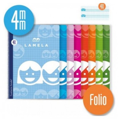 CUADERNO BASICO FORMATO FOLIO 80 HOJAS RAYADO 4 MM SURTIDOS LAMELA 07F004 (MIN10) (Espera 4 dias) en Huesoi