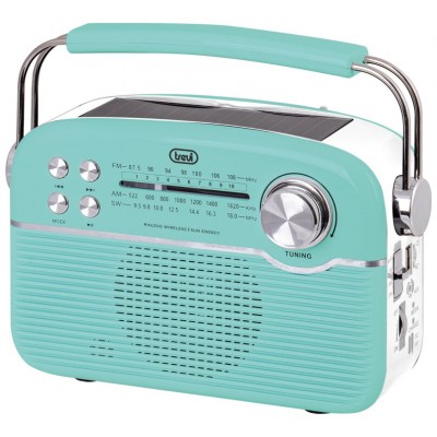 RADIO TREVI RA 7F50 BT PORTABLE RADIO CARGA SOLAR+AW+SD TIF. GREEN en Huesoi