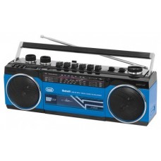 RADIO GRABADORA PORTÁTIL USB SD BLUETOOTH CASSETTE TREVI RR 501 BT AZUL en Huesoi