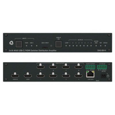KRAMER AVSM 2X1:8 4K60 USB-C/HDMI SWITCHER DISTRIBUTION AMPLIFIER- DA3-28-H (10-00002890) (Espera 4 dias) en Huesoi