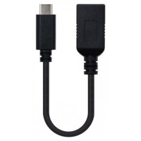 CABLE USB 3.1 GEN1 5Gbps 3A, TIPO USB-C/M-A/F, NEGRO, en Huesoi