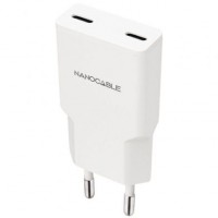 CARGADOR 2xUSB-C/PD 30W BLANCO NANOCABLE 10.10.2029 en Huesoi