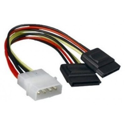CABLE SATA ALIMENTACION 5.25 MOLEX 4PIN M-2XSATAH 30 en Huesoi