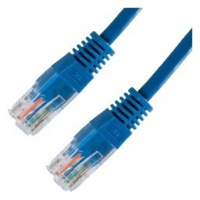 CABLE RED LATIGUILLO RJ45 CAT.5E UTP AWG24 AZUL 0.5 M en Huesoi