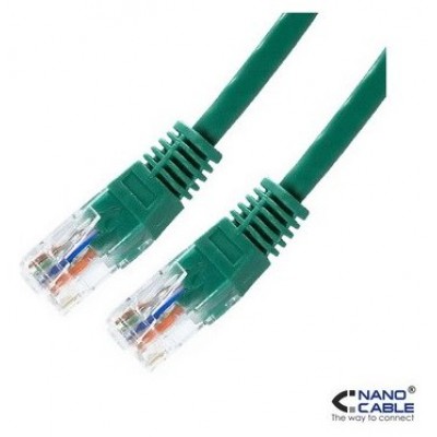 CABLE RED LATIGUILLO RJ45 CAT.5E UTP AWG24 VERDE 0.5 M en Huesoi