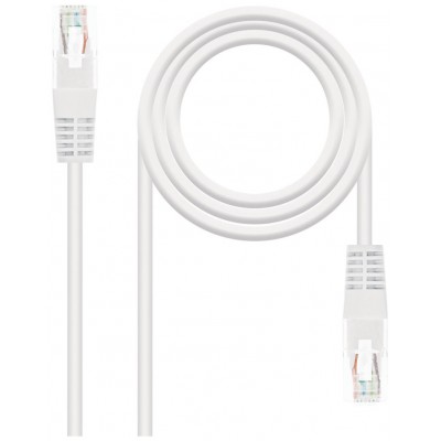 CABLE RED LATIGUILLO RJ45 CAT.5E UTP AWG24 BLANCO 0.5 en Huesoi