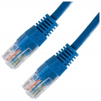 CABLE RED LATIGUILLO RJ45 CAT.5E UTP AWG24 AZUL 1.0 M en Huesoi