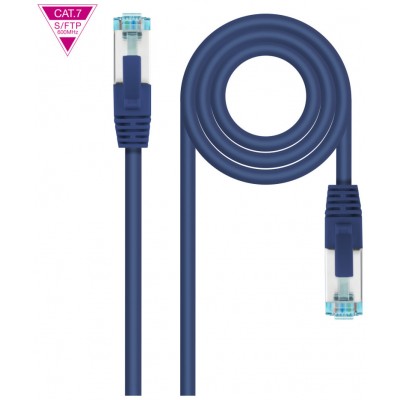 CABLE DE RED LATIGUILLO 600MHZ LSZH SFTP PIMF CAT7 AWG26 0.25 M AZUL NANOCABLE (Espera 4 dias) en Huesoi