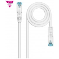 CABLE DE RED LATIGUILLO 600MHZ LSZH SFTP PIMF CAT7 AWG26 0.25 M BLANCO NANOCABLE (Espera 4 dias) en Huesoi