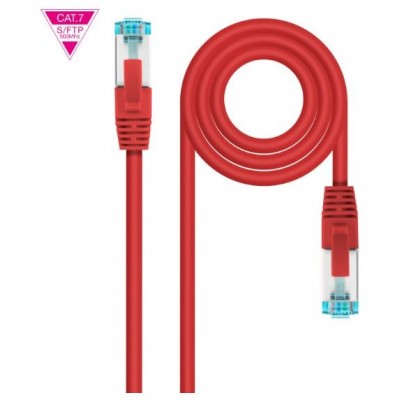 CABLE DE RED LATIGUILLO 600MHZ LSZH SFTP PIMF CAT7 AWG26 1 M ROJO NANOCABLE (Espera 4 dias) en Huesoi