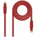 Cat6A, RJ-45, UTP, LSZH, AWG 24, 0.5 m, Rojo en Huesoi
