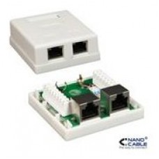 ROSETA DE SUPERFICIE PARA RJ45 CAT.5E FTP 2 TOMAS en Huesoi