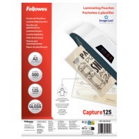 PACK 500 FUNDAS PLASTIFICAR 125 MICRAS BRILLO A3 (303X426 MM) FELLOWES 100144250 (Espera 4 dias) en Huesoi