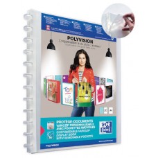 CARPETA DE FUNDAS INTERCAMBIABLES PERSONALIZABLES POLYVISION A4+ 20 FUNDAS COLOR TRANSPARENTE OXFORD 100205600 (MIN10) (Espera 4 dias) en Huesoi