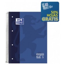 CUADERNO EUROPEANBOOK 5 TAPA EXTRADURA A4+ 120 HOJAS 5X5 COLORES VIVOS 50% HOJAS GRATIS OXFORD 100430279 (MIN5) (Espera 4 dias) en Huesoi