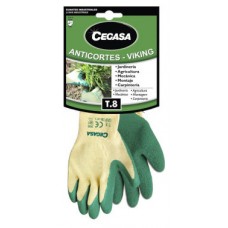 GUANTES DE TRABAJO ANTICORTES VIKING ALGODÓN/LATEX VERDE T8-MEDIANA M CEGASA 100540 (Espera 4 dias) en Huesoi