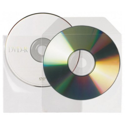 PACK DE 25 FUNDAS CD-DVD PP TRANSPARENTE NO ADHESIVAS CON SOLAPA 3L 10295 (Espera 4 dias) en Huesoi