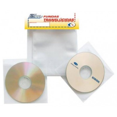 PACK DE 100 FUNDAS CD-DVD PP TRANSPARENTE NO ADHESIVAS CON SOLAPA 3L 10297 (Espera 4 dias) en Huesoi