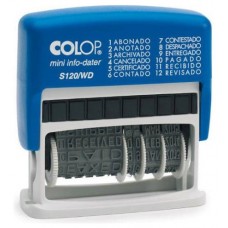 SELLO DE ENTINAJE S 120/WD FORMULA/FECHA 4MM ESPAÑOL AZUL/BICOLOR COLOP 104961 (Espera 4 dias) en Huesoi