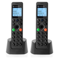 MOTOROLA DOT202 tel&eacute;fono DECT DUO Negro en Huesoi