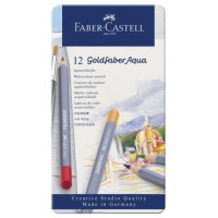 ESTUCHE DE METAL CON 12 LÁPICES DE COLORES ACUARELABLES GOLDFABER. FABER CASTELL 114612 (Espera 4 dias) en Huesoi