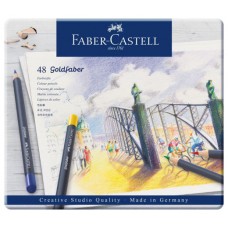 ESTUCHE DE METAL CON 48 LÁPICES DE COLORES GOLDFABER. FABER CASTELL 114748 (Espera 4 dias) en Huesoi