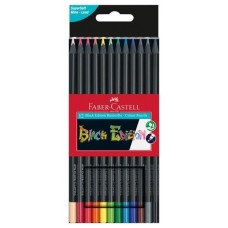 ESTUCHE 12 LÁPICES DE COLORES BLACK EDITION. FABER CASTELL 116412 (Espera 4 dias) en Huesoi