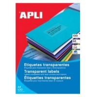 PACK 20 HOJAS (20 UDS) ETIQUETAS TRANSLUCIDAS 210X297MM APLI 1225 (Espera 4 dias) en Huesoi