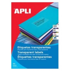 PACK 20 HOJAS (20 UDS) ETIQUETAS TRANSLUCIDAS 210X297MM APLI 1225 (Espera 4 dias) en Huesoi