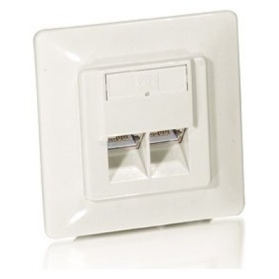 KIT 5UDS ROSETA EMPOTRABLE CAT.6 2 PUERTOS RJ45 en Huesoi