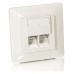KIT 5UDS ROSETA EMPOTRABLE CAT.6 2 PUERTOS RJ45 en Huesoi