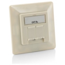 KIT 5 UNIDADES ROSETA CAT6A EMPOTRAR BLANCO PERLA REF. en Huesoi