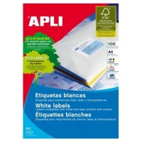 CAJA 100 HOJAS ETIQUETA BLANCA ILC 210X148 1264 APLI (Espera 4 dias) en Huesoi