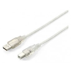 CABLE USB-A  2.0 EQUIP TIPO A - B   TRANSPARENTE 1.8M en Huesoi