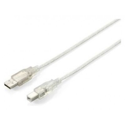CABLE USB-A 2.0 EQUIP TIPO A - B TRANSPARENTE 5M en Huesoi CABLE USB-A 2.0 EQUIP TIPO A - B TRANSPARENTE 5M en Huesoi