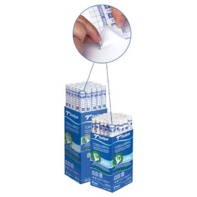 FORRO DE LIBROS 80 MICRAS ADHESIVO REPOSICIONABLE 0,45 X 20 M SADIPAL 12866 (Espera 4 dias) en Huesoi