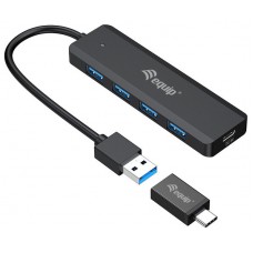 EQUIP HUB USB  LIFE A 4 PUERTOS USB 3.2 INCLUYE ADAPTADOR USB-C en Huesoi