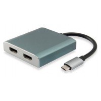 EQUIP ADAPTADOR USB-C MACHO A 2 HDMI HEMBRA 4K en Huesoi