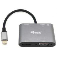 DOCKING USB-C EQUIP 133483 A 1xHDMI 4K 1xVGA 1xUSB-A en Huesoi