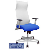 PIQUERAS Y CRESPO Sillon Sahuco blanco bali azul brazos blancos base blanca ruedas parque 65mm en Huesoi