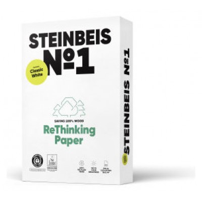 PAQUETE 500H PAPEL RECICLADO 80GR A3 CLASSIC WHITE Nº1 ISO70 STEINBEIS 40002077 (MIN5) (Espera 4 dias) en Huesoi