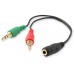 CABLE AUDIO MINI JACK 3.5MM HEMBRA A 2  JACK 3.5MM en Huesoi