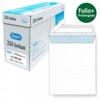 CAJA 250 BOLSAS FOLIO PROLONGADO (260X360) OFFSET BLANCO 100 GRS. OPENSAM AUTOADHESIVO CON TIRA DE SILICONA SAM 149005 (Espera 4 dias) en Huesoi